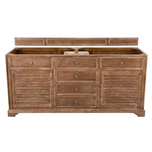Savannah 71.5 in. W x x 23.3 in.D 33.5 in. H Double Bath Vanity Cabinet Without Top in Driftwood