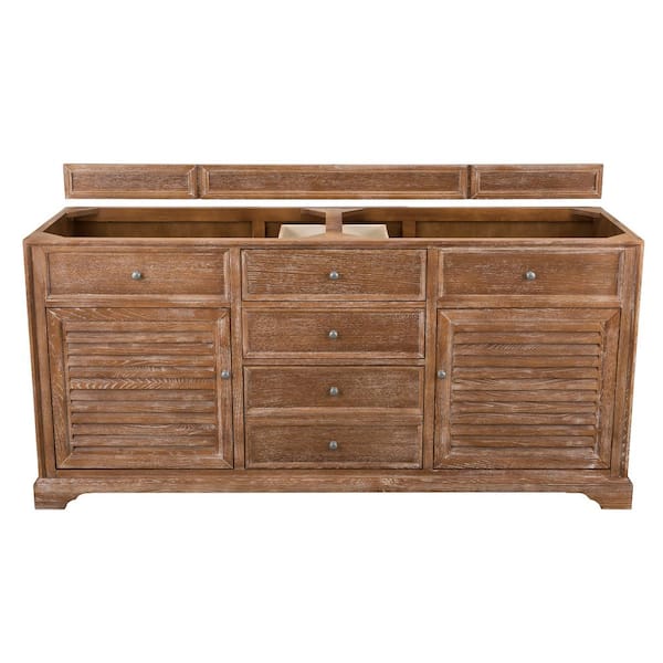 James Martin Vanities Savannah 71.5 in. W x x 23.3 in.D 33.5 in. H Double Bath Vanity Cabinet Without Top in Driftwood