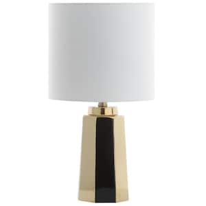 Parlon 17.25 in. Plated Gold Table Lamp with Off-White Shade