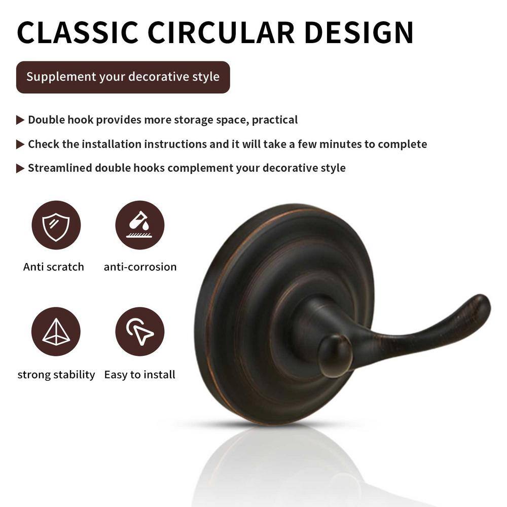 Oil Rubbed Bronze Traditional Zinc Bathroom Double Hook