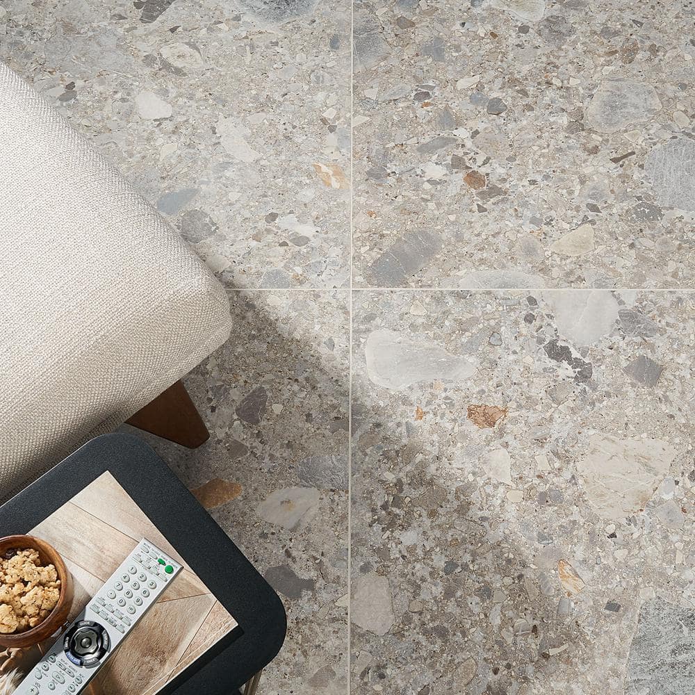Venitia Matte Gray Porcelain 24" x 24" Floor and Wall Tile
