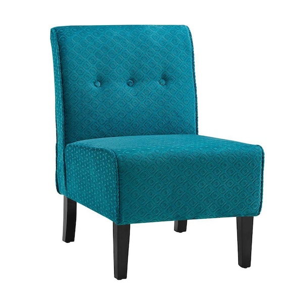 Linon Home Decor Coco Teal Blue Microfiber Side Chair