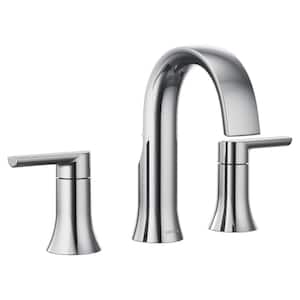 Doux 8 in. Widespread 2-Handle Bathroom Faucet Trim Kit in Chrome (Valve Not Included)