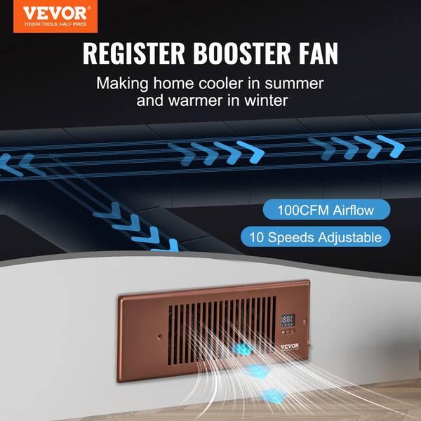 VEVOR Register Booster Fan, Quiet Vent Booster Fan Fits 4 in. x 12