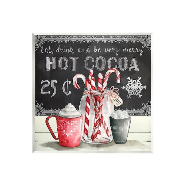 Stupell Industries Cocoa and Candy Canes by Carol Robinson 1-Piece Unframed Graphic Print Food Poster Art Print 12 in. x 12 in.