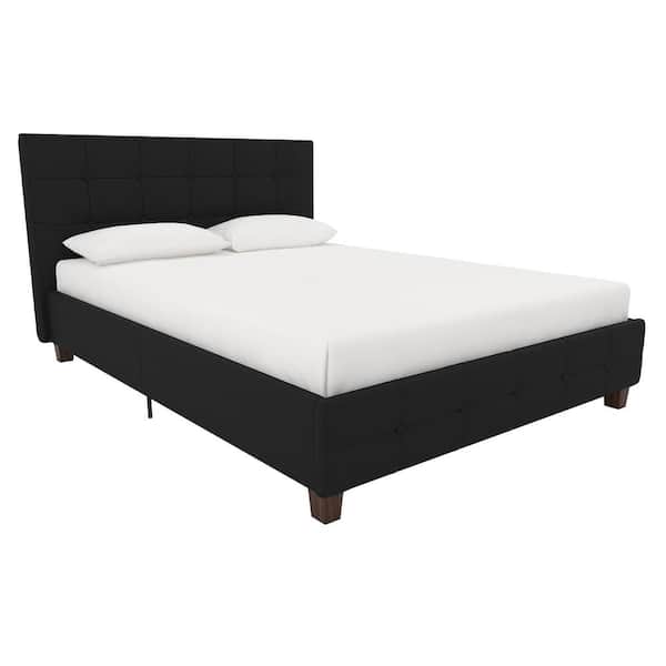 DHP Ryan Black Linen Upholstered Full Bed