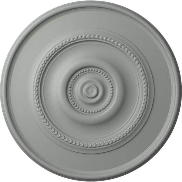 Ekena Millwork 24-3/8" x 1-1/8" Traditional Reece Urethane Ceiling Medallion (Fits Canopies upto 5-7/8"), Primed White