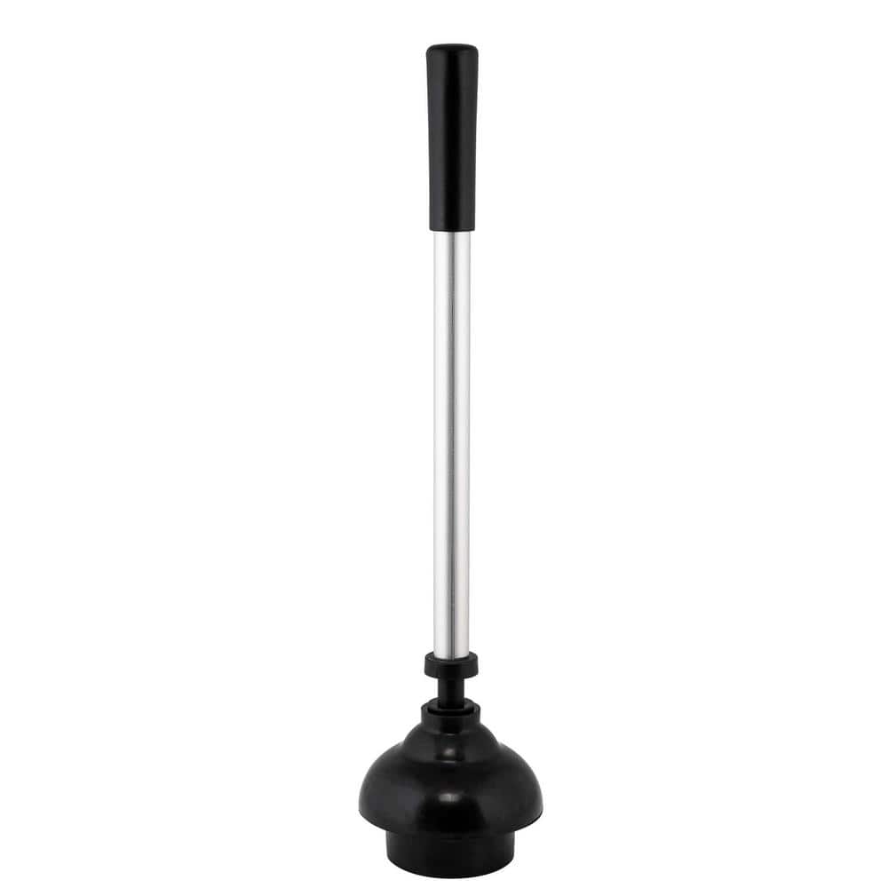 Stainless Steel 2-in-1 Toilet Brush and Plunger Set with Holder