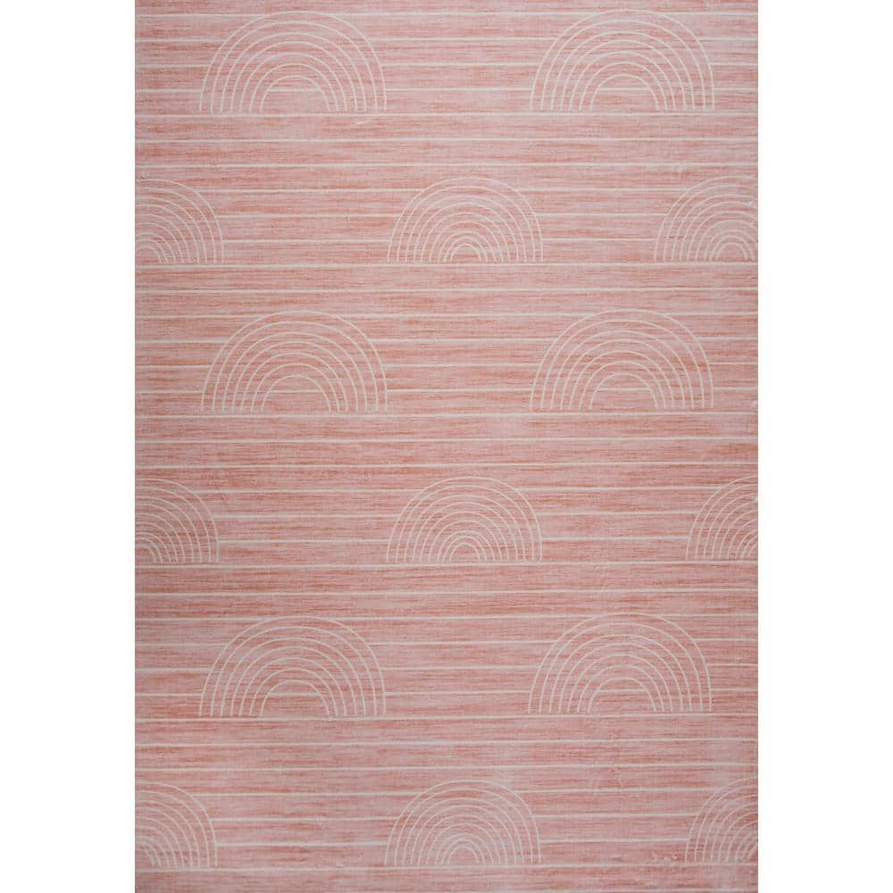 Pink Rainbow Pattern Rug Rug Branch Kids Rainbow Soft Playmat Pink Indoor Soft Area Rug ...