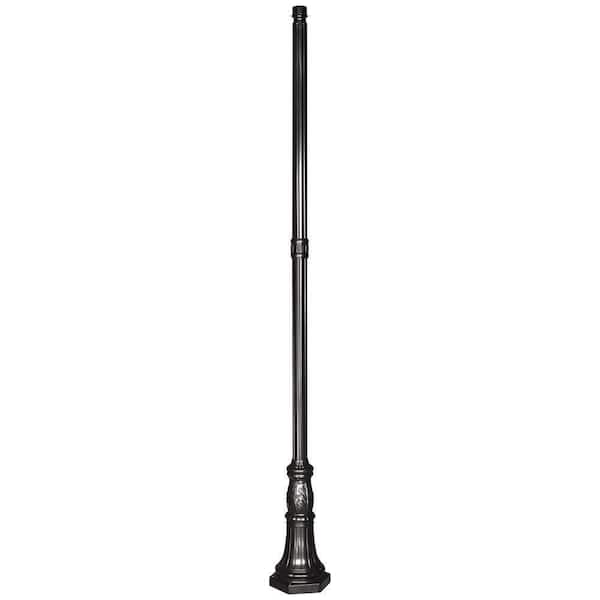 120 in. Black Surface Mount Outdoor Lamp Post