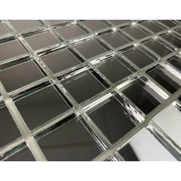 Reflections Silver 12 in. X 12 in. Square Mosaic Glass Mirror Peel And Stick Wall Backsplash Tile (11 sq.ft./Case)