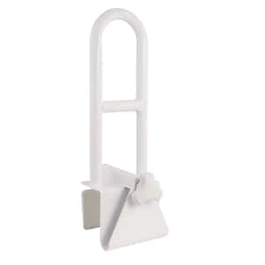 17 in. Concealed Screw Adjustable Shower Grab Bar Safety Rail in White