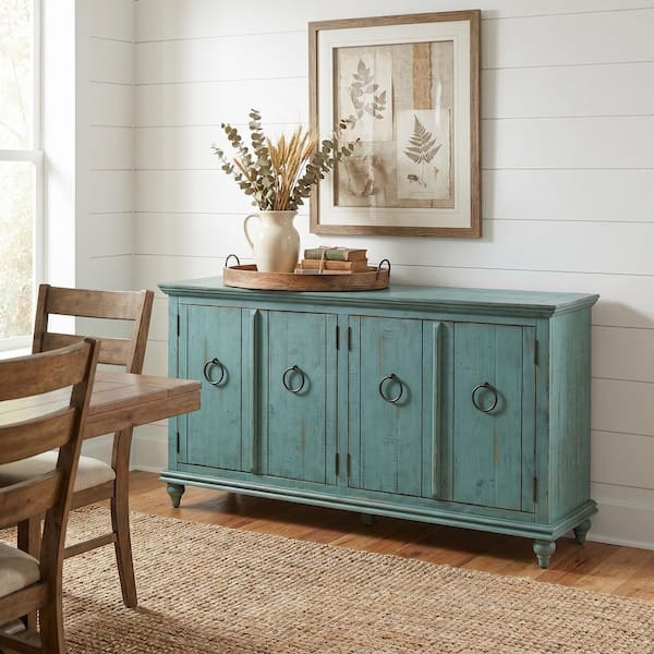 Martin Svensson Home Garden District 65 in. Rustic Turquoise Solid
