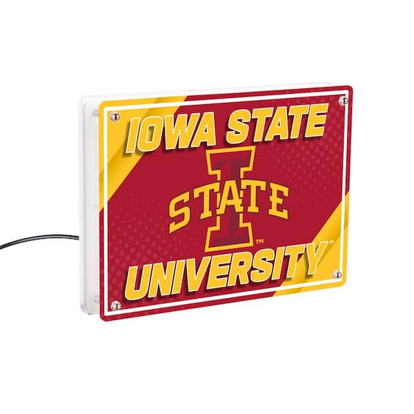 Evergreen Iowa State University NCAA Red Rectangle Desklite LED Decor