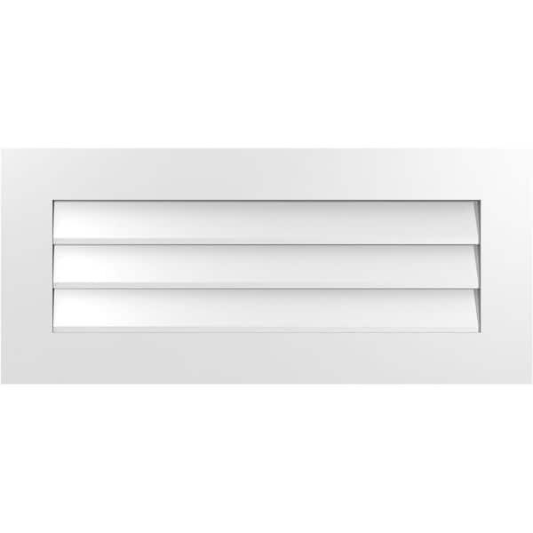 Ekena Millwork 36" x 16" Rectangular White PVC Paintable Gable Louver Vent Non-Functional