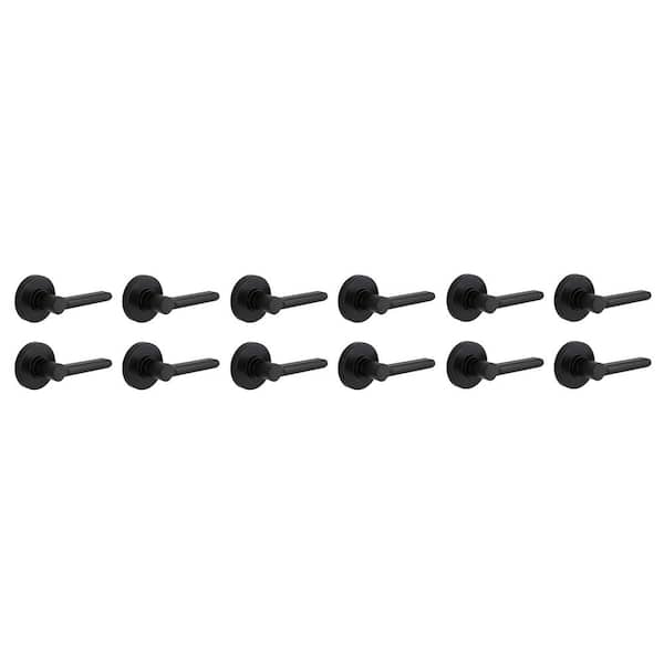 Tonebridge Matte Black Hall/Closet Door Lever with Round Rose 12-Pack