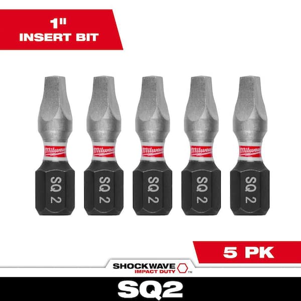 SHOCKWAVE Impact Duty 1 in. Square #2 Alloy Steel Insert Bit (5-Pack)