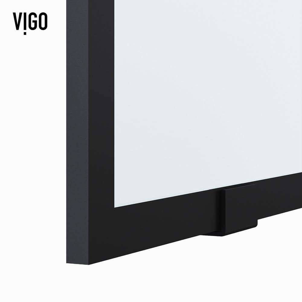 Elan 56-60" Matte Black Frameless Sliding Shower Door with Clear Glass