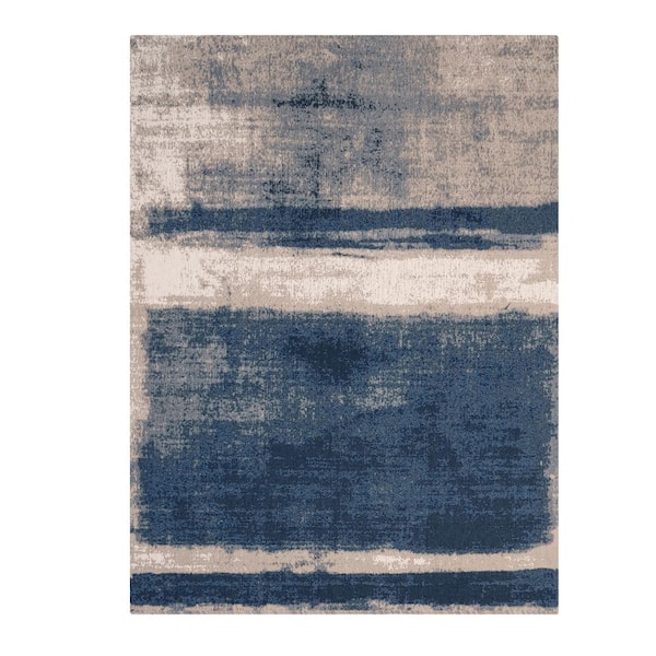Marina Morning Multi-Colored 40 in. x 54 in. Polyester Non-Slip Backing Indoor Chair Mat