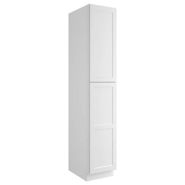 18-in W X 24-in D X 96-in H in Shaker White Plywood Ready to Assemble Floor Wall Pantry Kitchen Cabinet