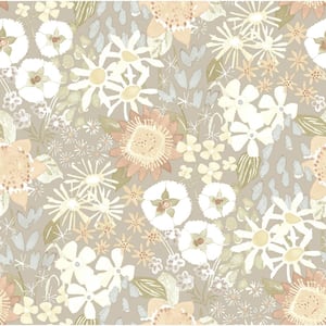 Karina Pastel Wildflower Garden Paper Glossy Non-Pasted Wallpaper Roll