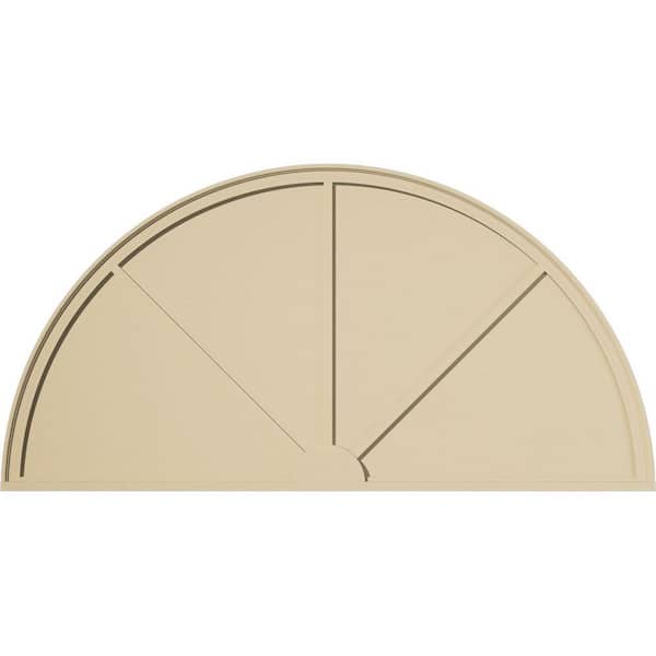 74-in W x 37-in H x 2-in P Half Round 3-SpokeSignature Urethane Pediment, Primed Tan