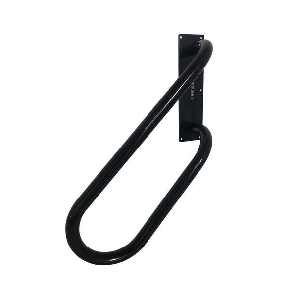 Black Iron Wall Mount Handrail For Outdoor Steps & Garage | Powder Coated
