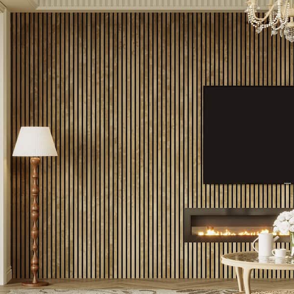 0.87 in. x 1.05 ft. x 8.83 ft. Yellow Finished Solid MDF Core Acoustic Panels Decorative Wall Paneling (4-Pack)