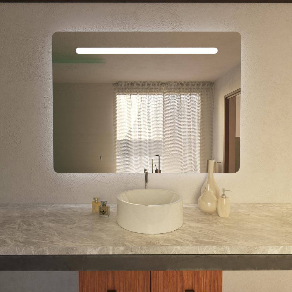 Florence 48 in. W x 36 in. H Large Rectangular Frameless LED Wall Bathroom 