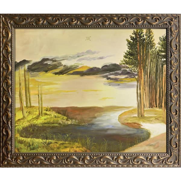 LA PASTICHE Pond in the Woods Albrecht Durer Elegant Gold Framed Abstract Oil Painting Art Print 25.5 in. x 29.5 in.