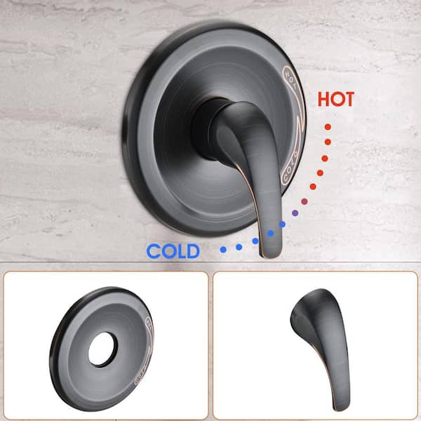 Single Handle 6 -Spray Shower Faucet 2.5 GPM with Handheld Shower in Oil-Rubbed Bronze