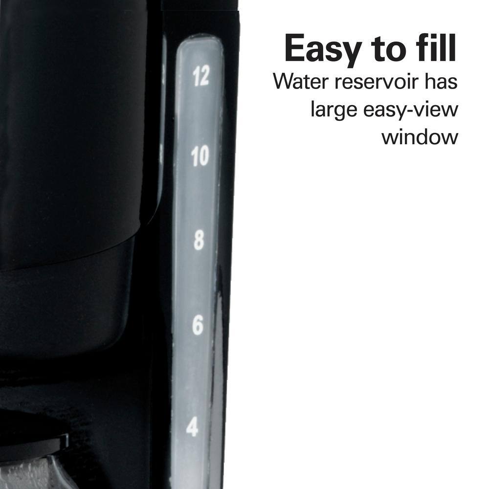 Black and Stainless Steel 12-Cup Programmable Coffee Maker