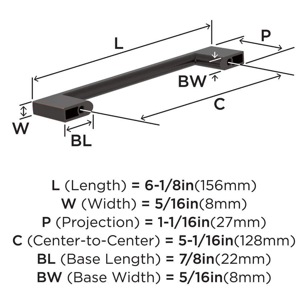 Oil Rubbed Bronze Modern Bar Cabinet Pulls, 10 Pack