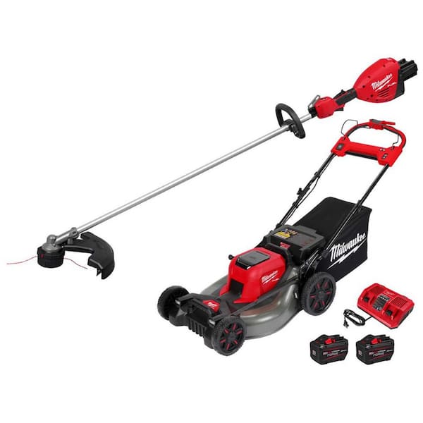 M18 FUEL 18V Brushless Cordless 17 in. Dual Battery Straight Shaft String Trimmer w/Mower, (2) 12.0 Ah Battery, Charger