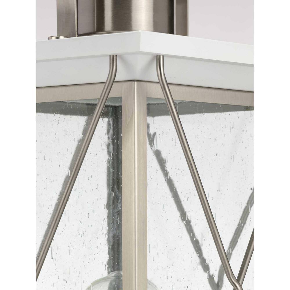 Barlowe Stainless Steel Outdoor Post Lantern with Clear Seeded Glass