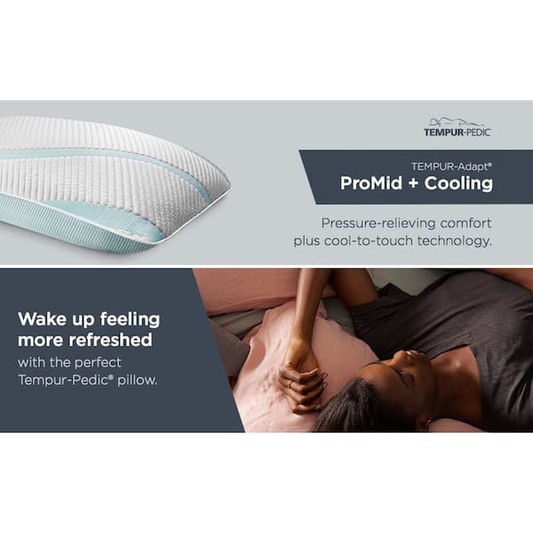 TEMPUR-PEDIC TEMPUR-Adapt ProMid + Cooling Queen Memory Foam Pillow  15372150 - The Home Depot