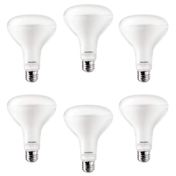 Sunlite 65-Watt Equivalent BR30 Dimmable 90 CRI E26 Base LED Light Bulb 2700K (6-Pack)