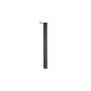 28 in. (710 mm) Black Metal Round Table Leg with Leveling Glide