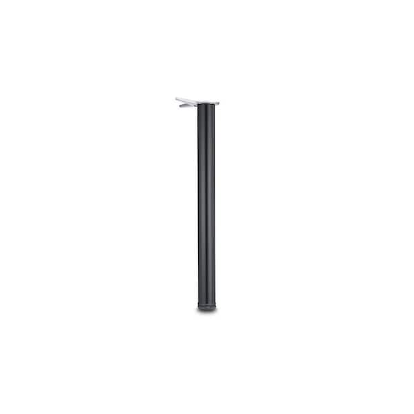 Richelieu Hardware 28 in. (710 mm) Black Metal Round Table Leg with Leveling Glide