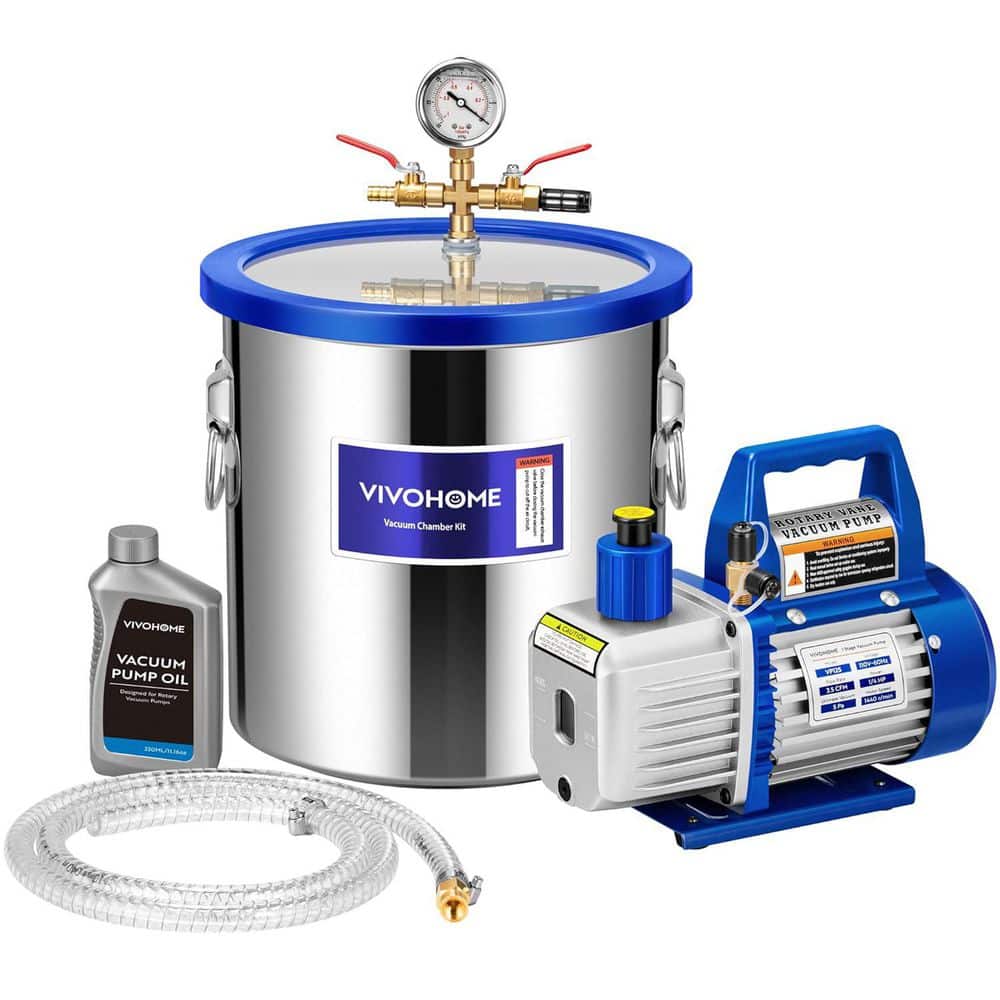 5 Gallon Stainless Steel Degassing Chamber with 3.5 CFM 1 Stage Pump price history on PriceWatchPro