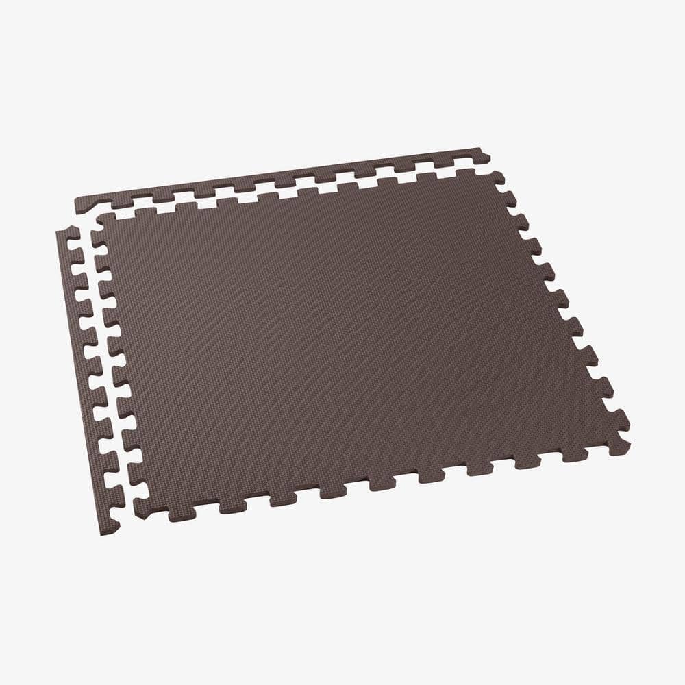Brown 24" x 24" EVA Foam Interlocking Exercise Tiles