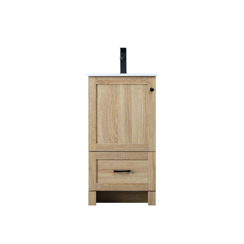 18 in W x 19 in. D x 34 in H Single Sink Bath Vanity in Mango Wood with Ivory White Engineered Marble Top price history on PriceWatchPro