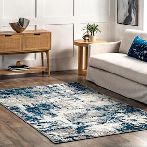 Indira Abstract Modern Blue 5 ft. x 8 ft. Area Rug
