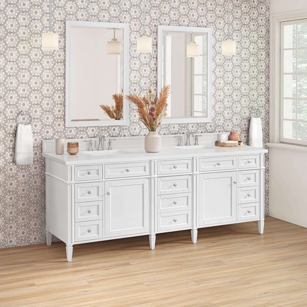 Brittany 83.63 in. W x 23.38 in. D x 32.63 in. H Single Bath Vanity Cabinet Without Top in Bright White price history on PriceWatchPro