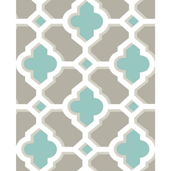 A-Street Prints Lido Turquoise Quatrefoil Paper Strippable Roll Wallpaper (Covers 56.4 sq. ft.)