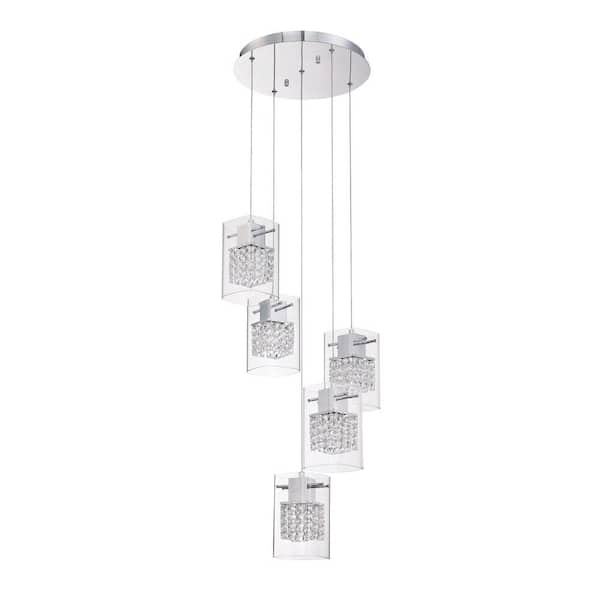 Designers Choice Collection Politan Series 5-Light Chrome Pendant Pan