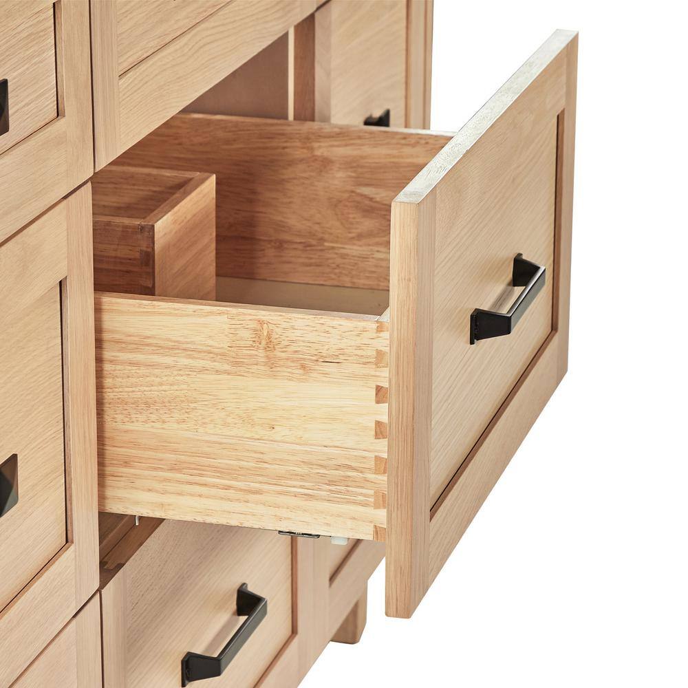 Monroe 66" Light Oak Freestanding Vanity with Carrara Quartz Top
