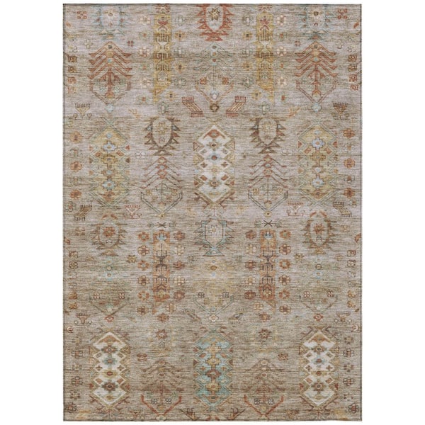 Addison Rugs Chantille Machine Washable Indoor/Outdoor Abstract ACN2047 Beige 10 ft. x 14 ft. Area Rug