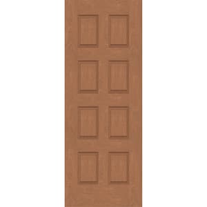 Regency 36 in. x 96 in. Universal Handing 8-Panel Autumn Wheat Stain Mahogany Fiberglass Front Door Slab