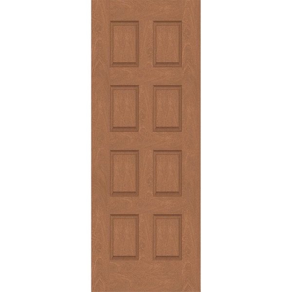 Steves & Sons Regency 36 in. x 96 in. Universal Handing 8-Panel Autumn Wheat Stain Mahogany Fiberglass Front Door Slab